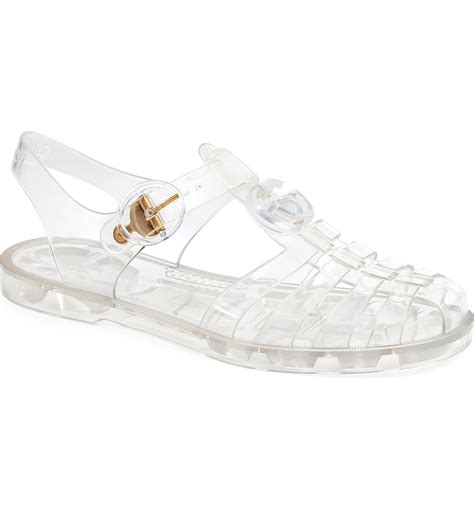 gucci red jelly sandals|Gucci transparent sandals.